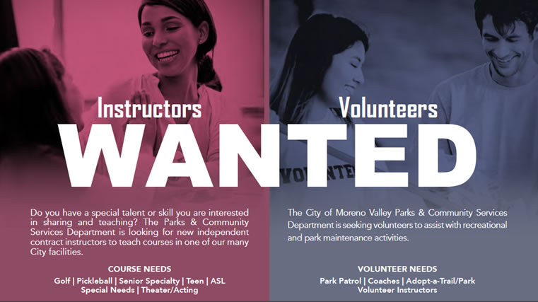 Instructors and volunteers  wanted.